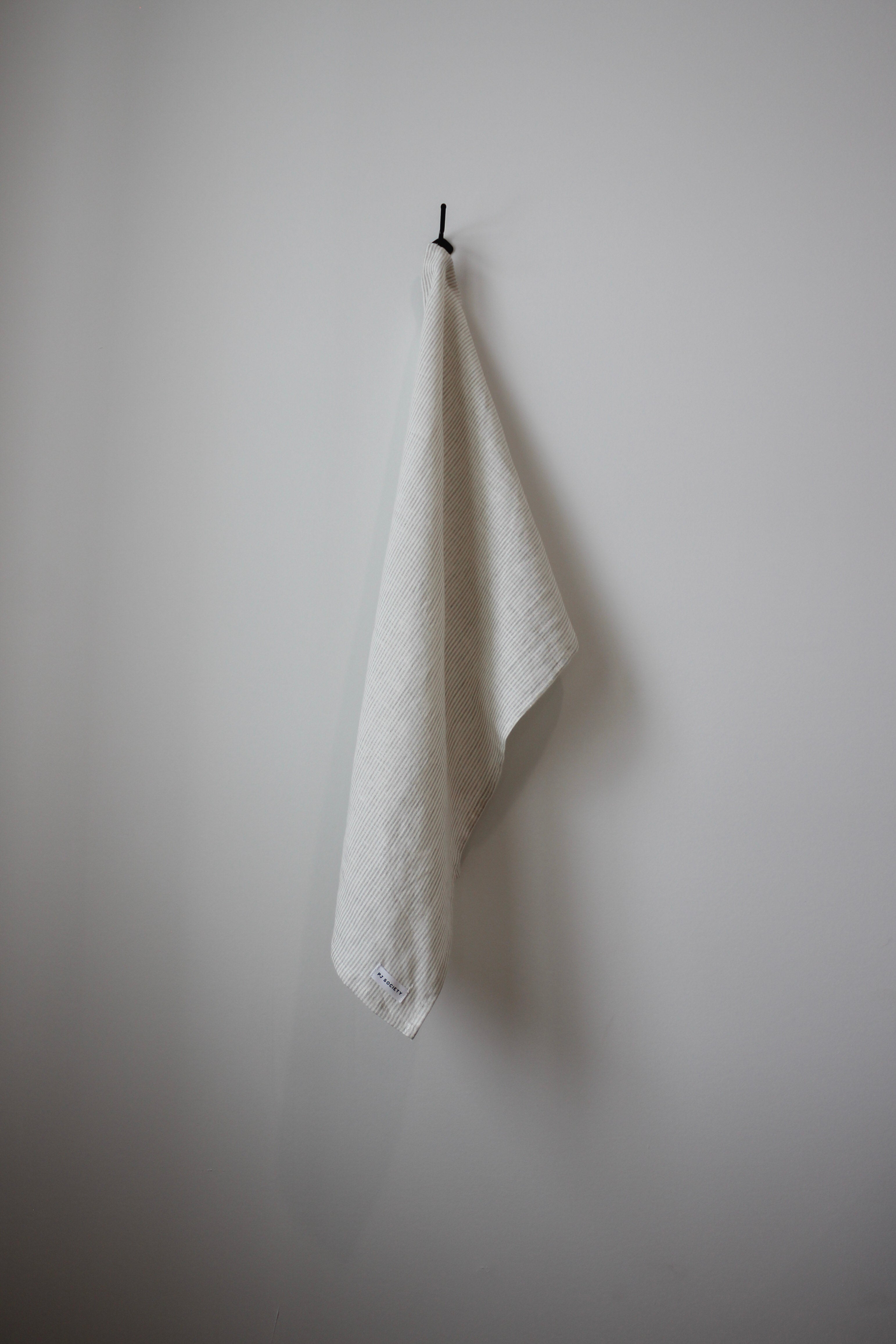 The Sawyer Tea Towel- Beige Pinstripe