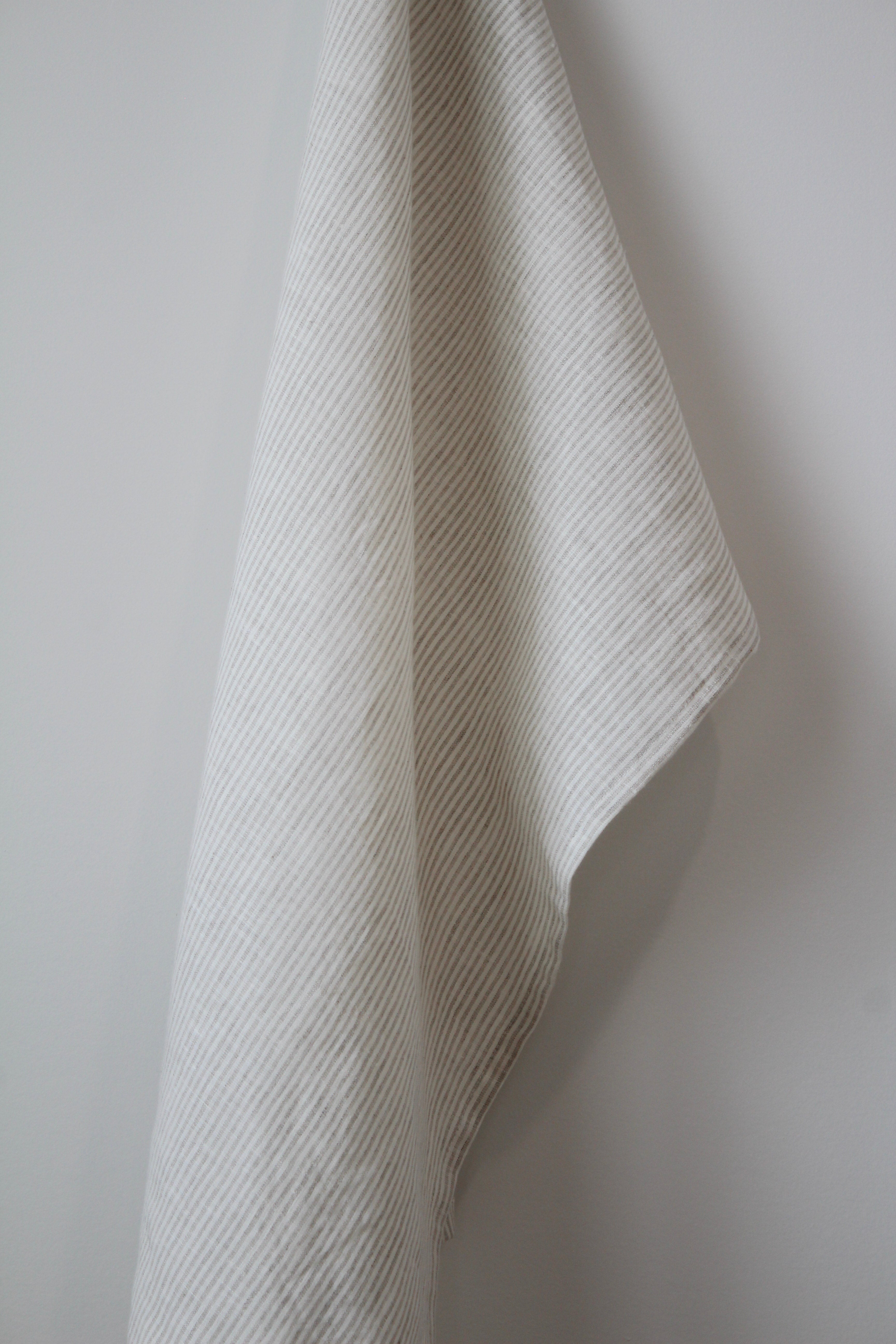 The Sawyer Tea Towel- Beige Pinstripe