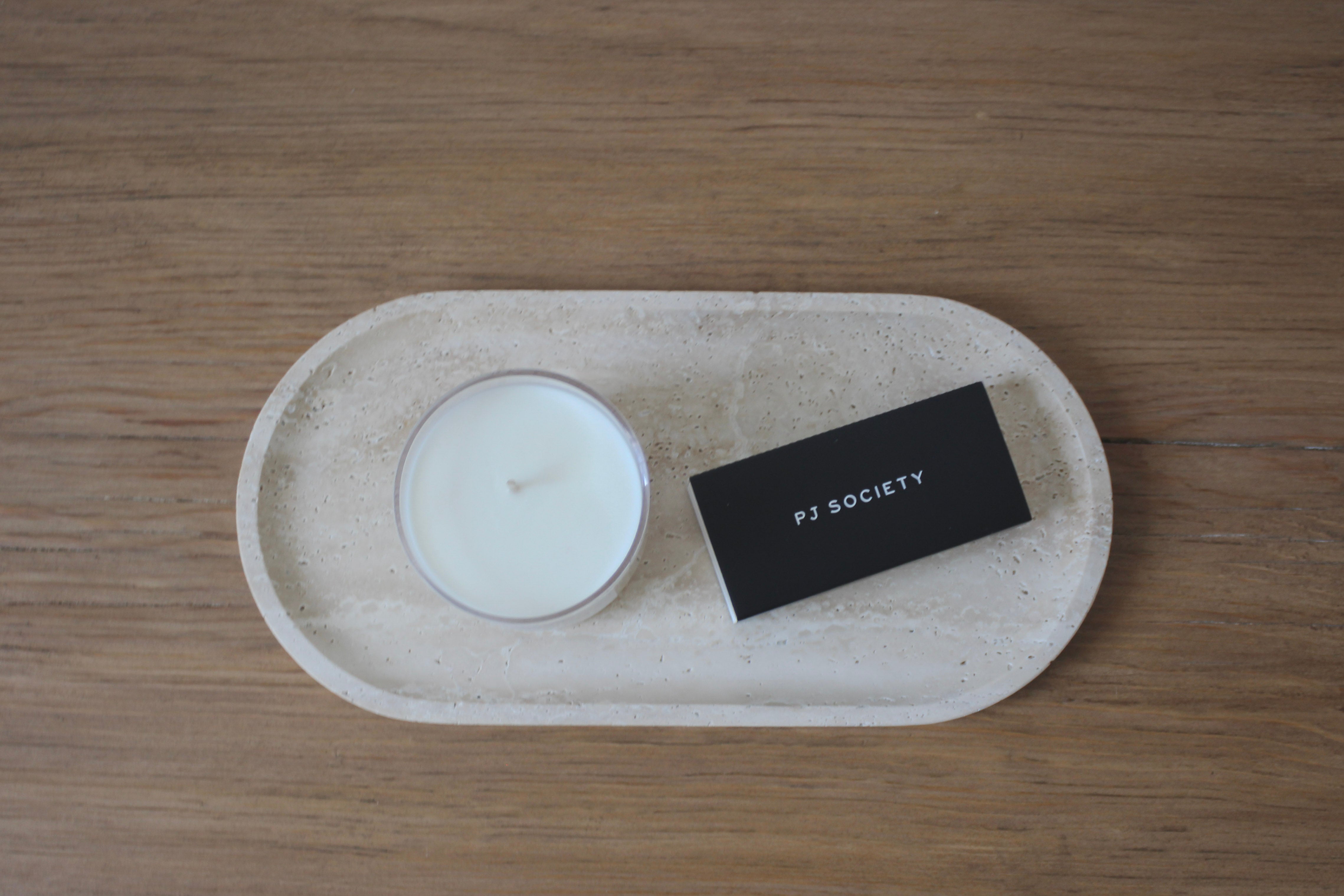 The Collins Oval Tray- Travertine