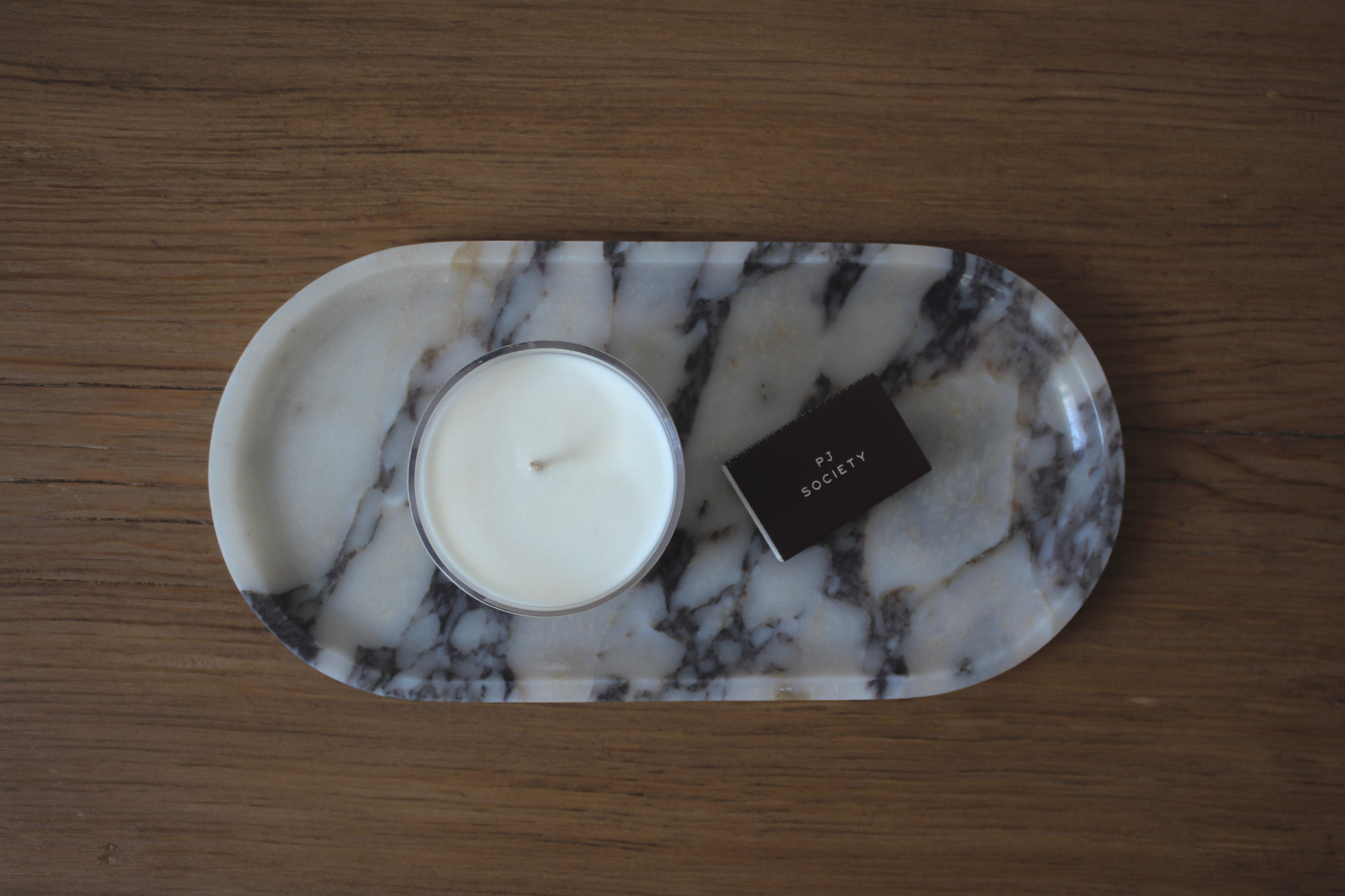 The Collins Oval Tray- Calacatta Viola