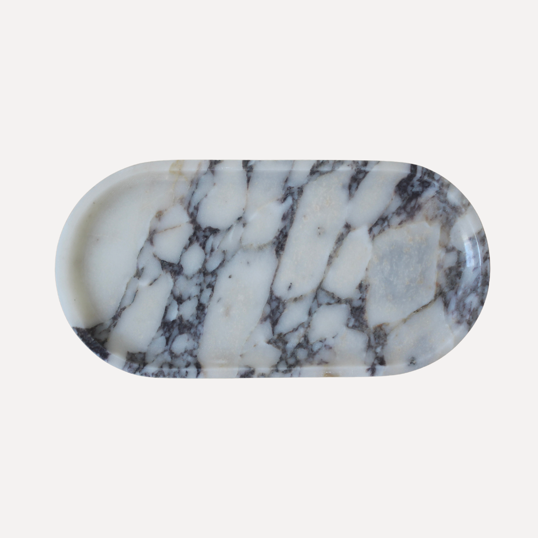 The Collins Oval Tray- Calacatta Viola