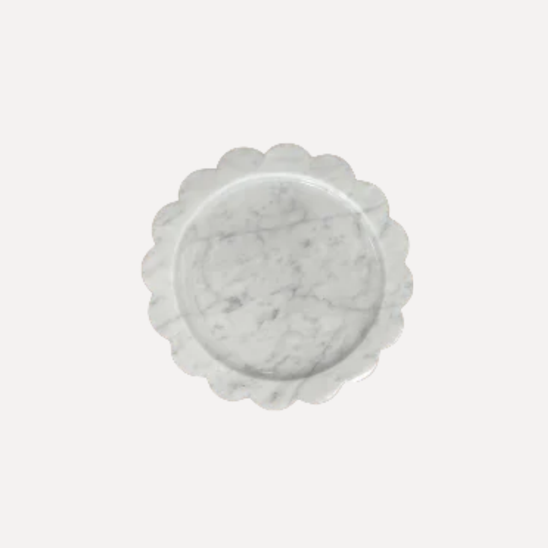 The Clarke Scalloped Tray- Carrara