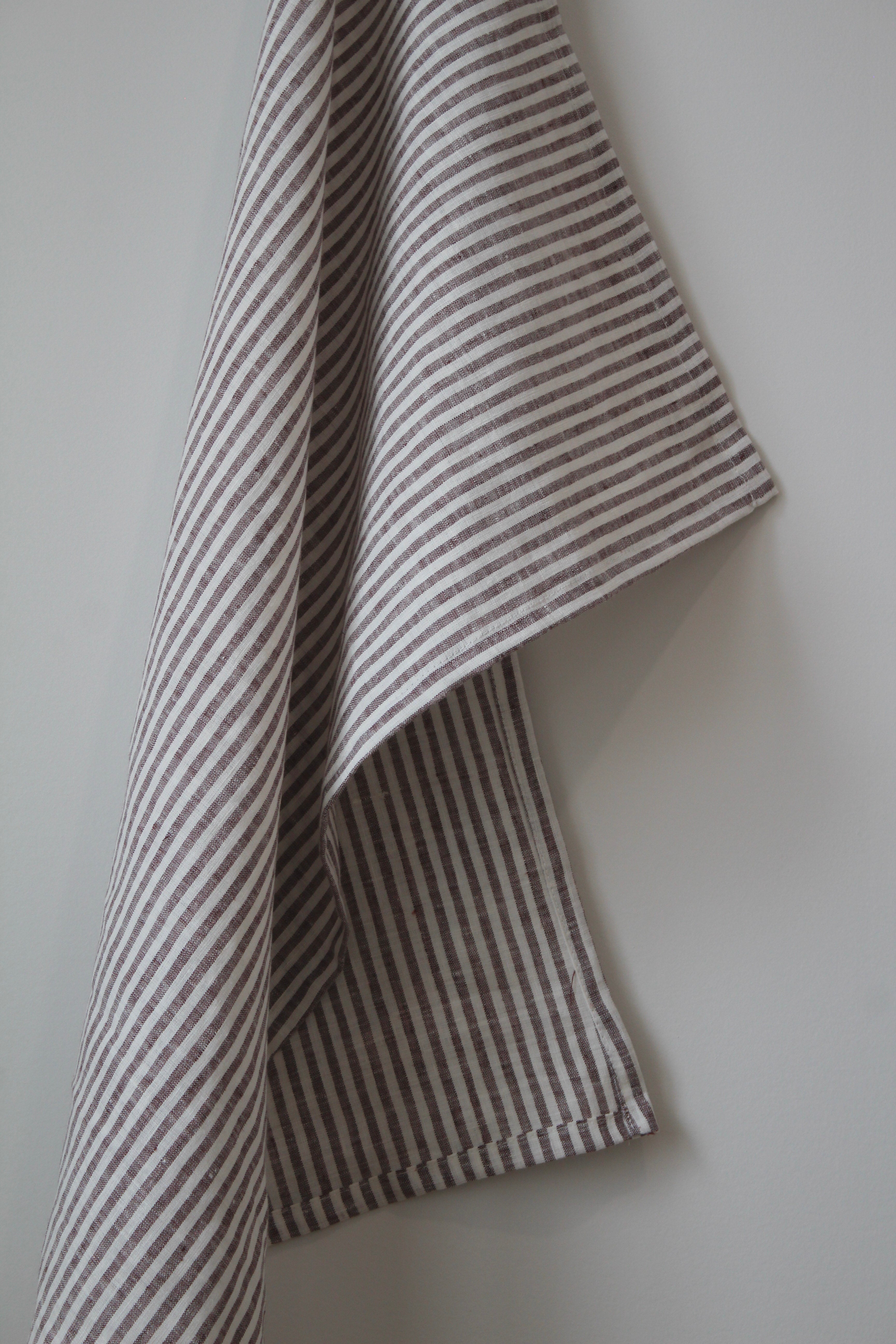 The Sawyer Tea Towel- Chocolate Stripe