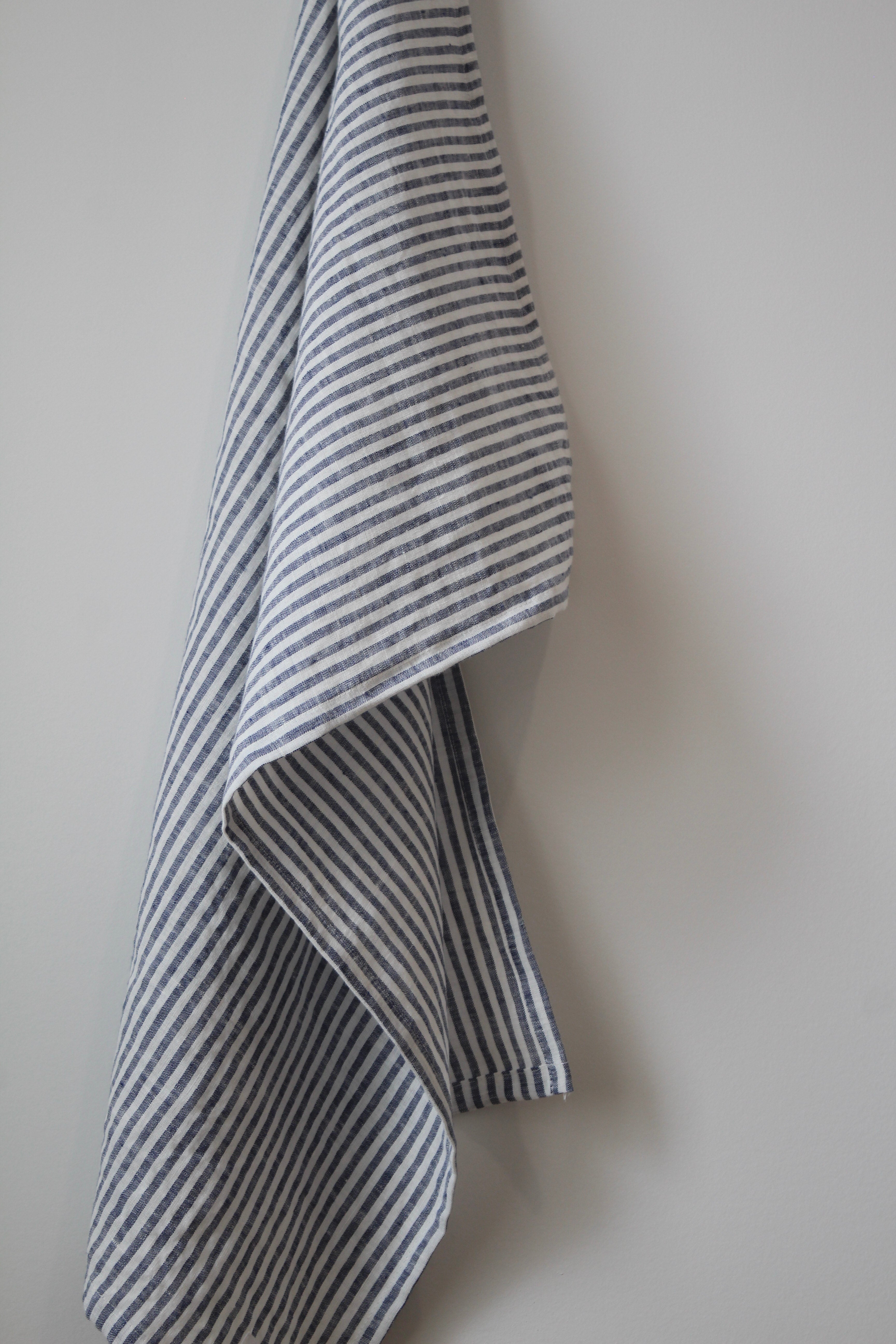 The Sawyer Tea Towel- Navy Stripe