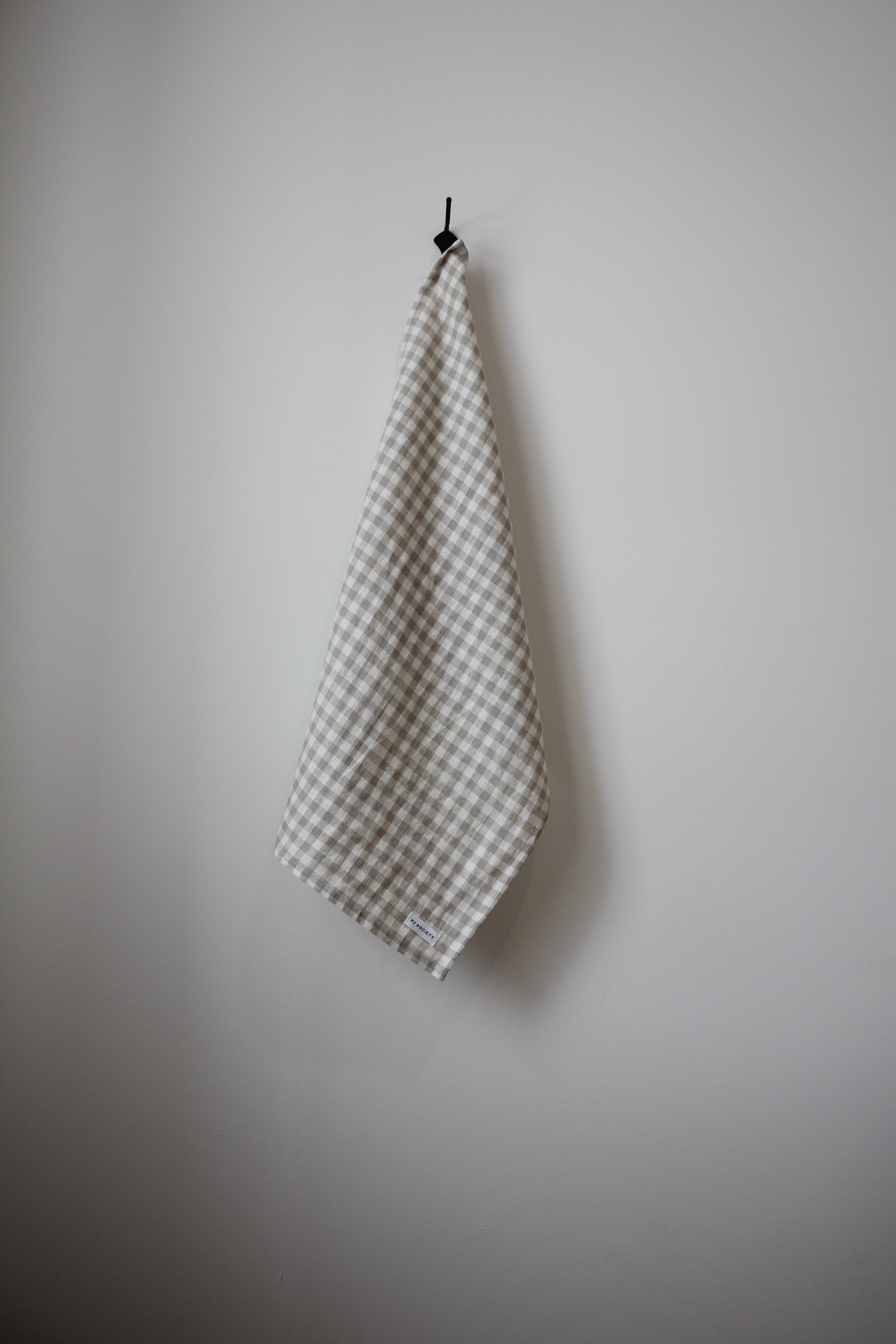 The Sawyer Tea Towel- Beige Gingham