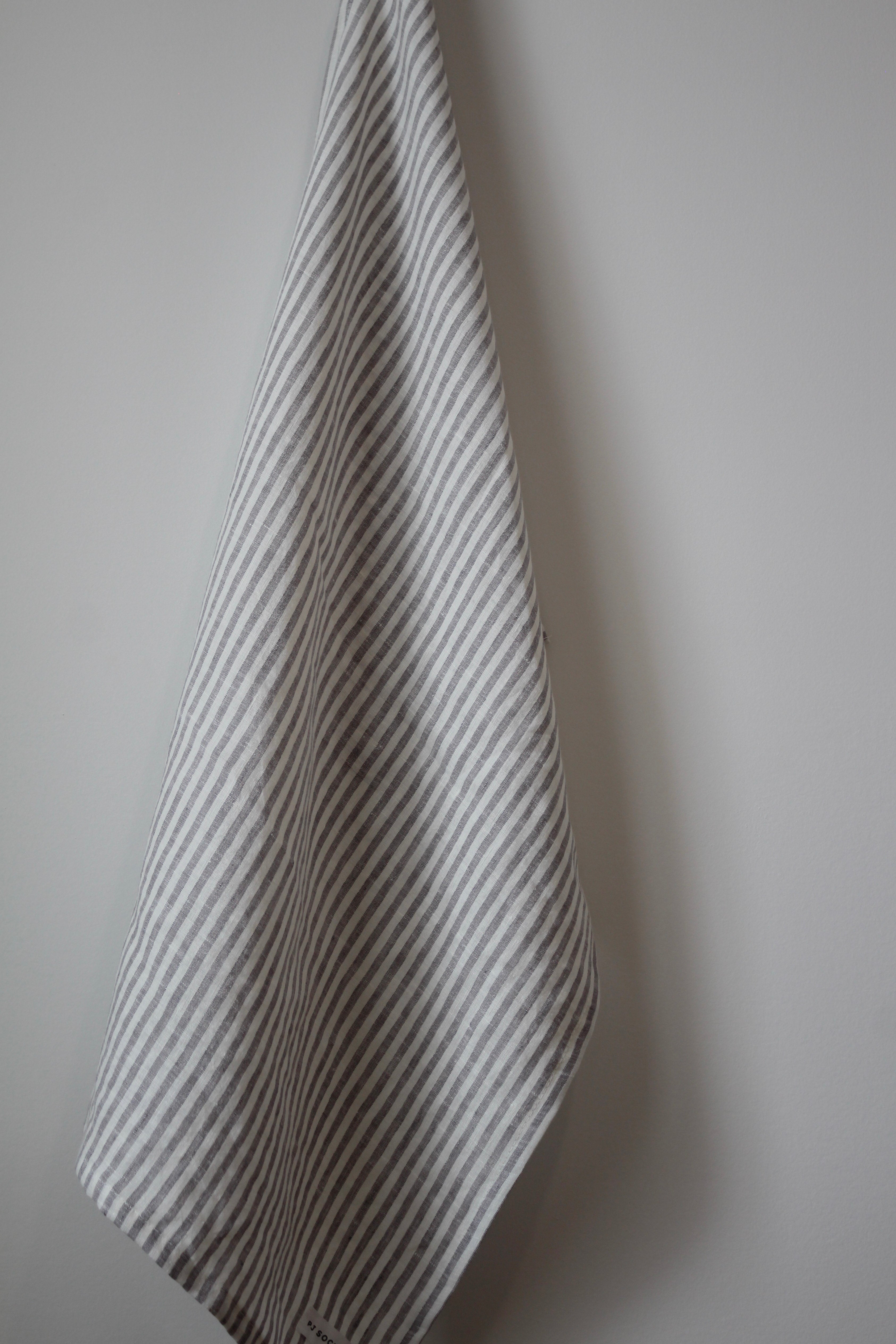 The Sawyer Tea Towel- Grey Stripe