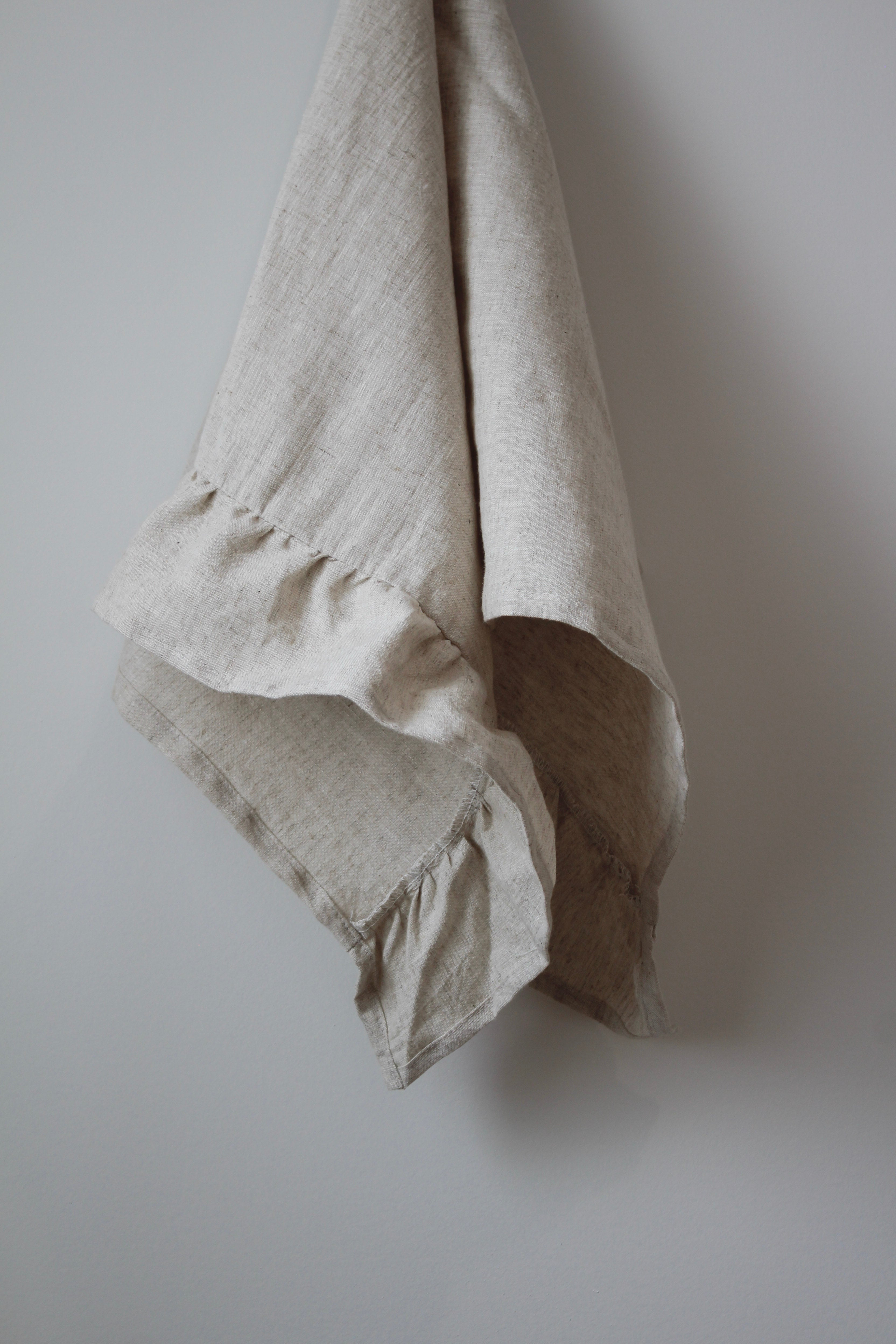 The Sadie Ruffle Tea Towel- Natural