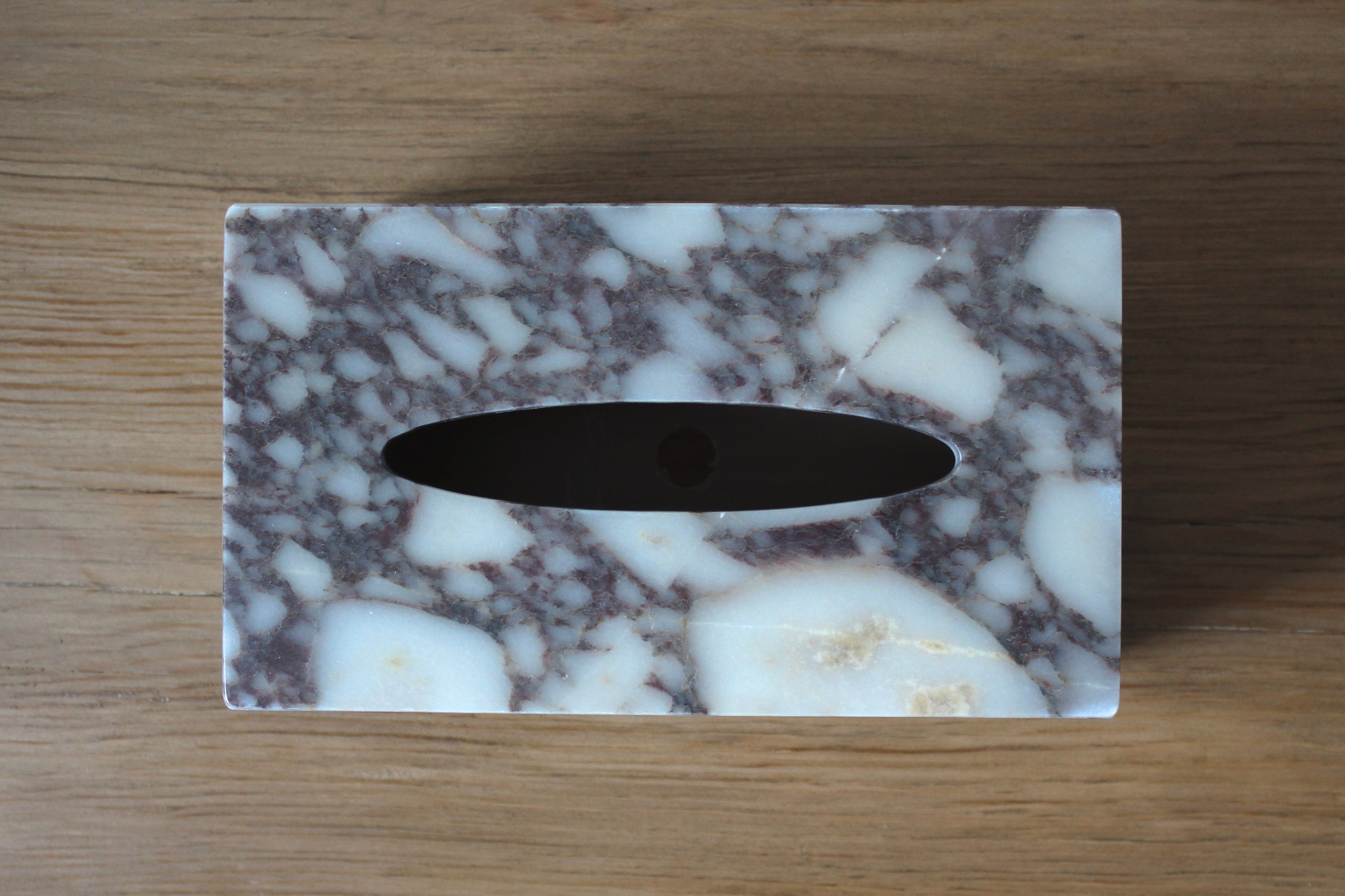 The Carson Tissue Box- Calacatta Viola