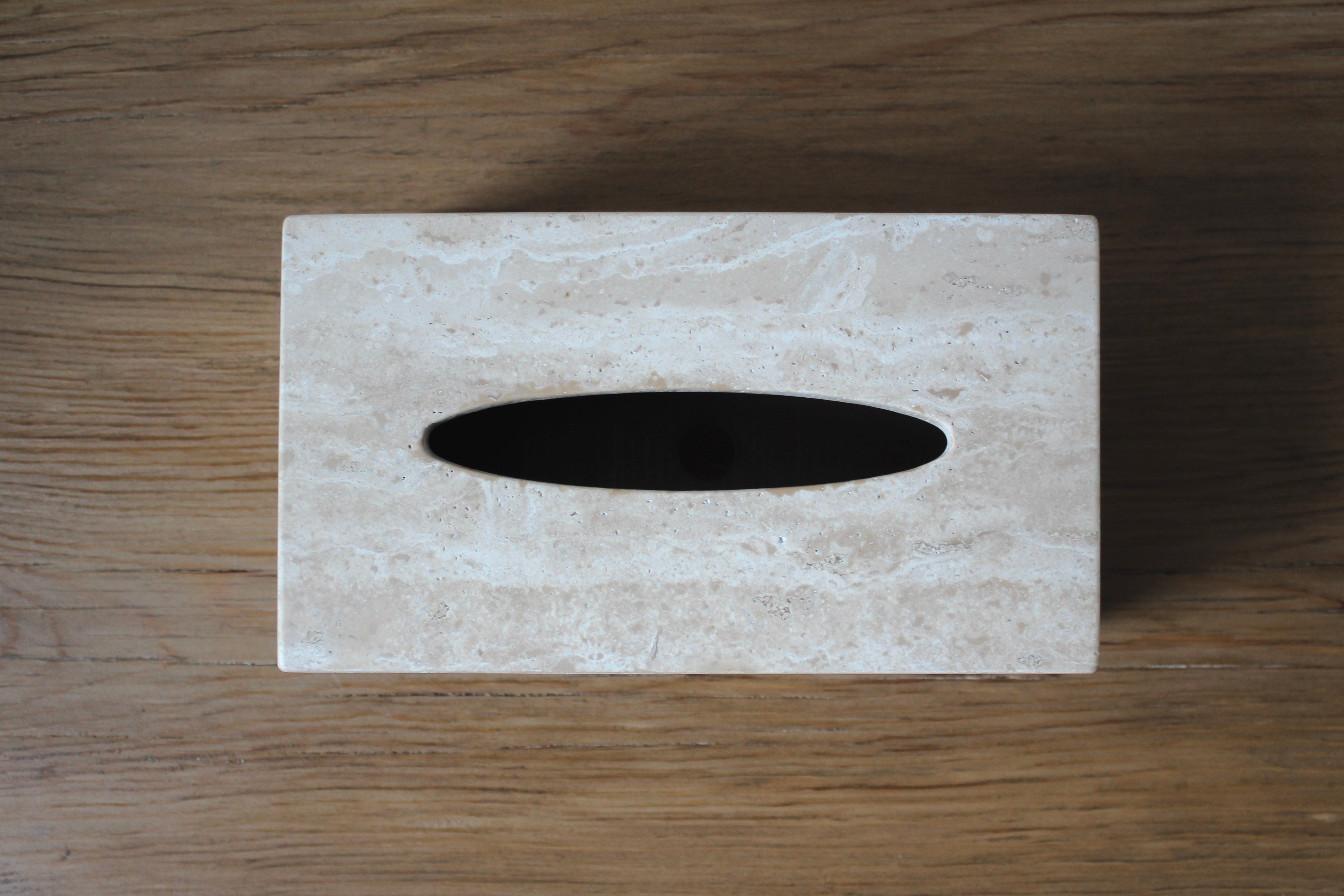 The Carson Tissue Box- Travertine